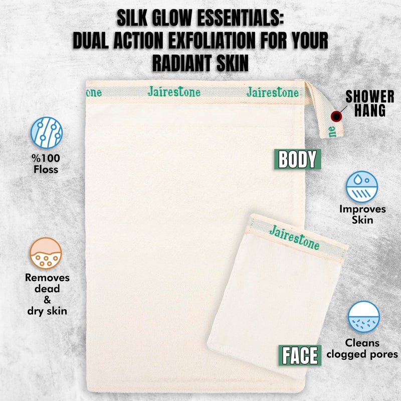 Jairestone Exfoliating Mitt - Body Exfoliator Scrubber - Exfoliating Bath Mitt - Spray Tan & Keratosis Pilaris Remover- Lift Away Dead Skin - Turkish Hammam Glove Exfoliating Kese - Set of 2 Mitts - Image 4